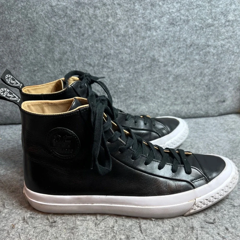 PF Flyers x Todd Snyder Grounder Black Leather High Top Sneakers Mens Size 10.5